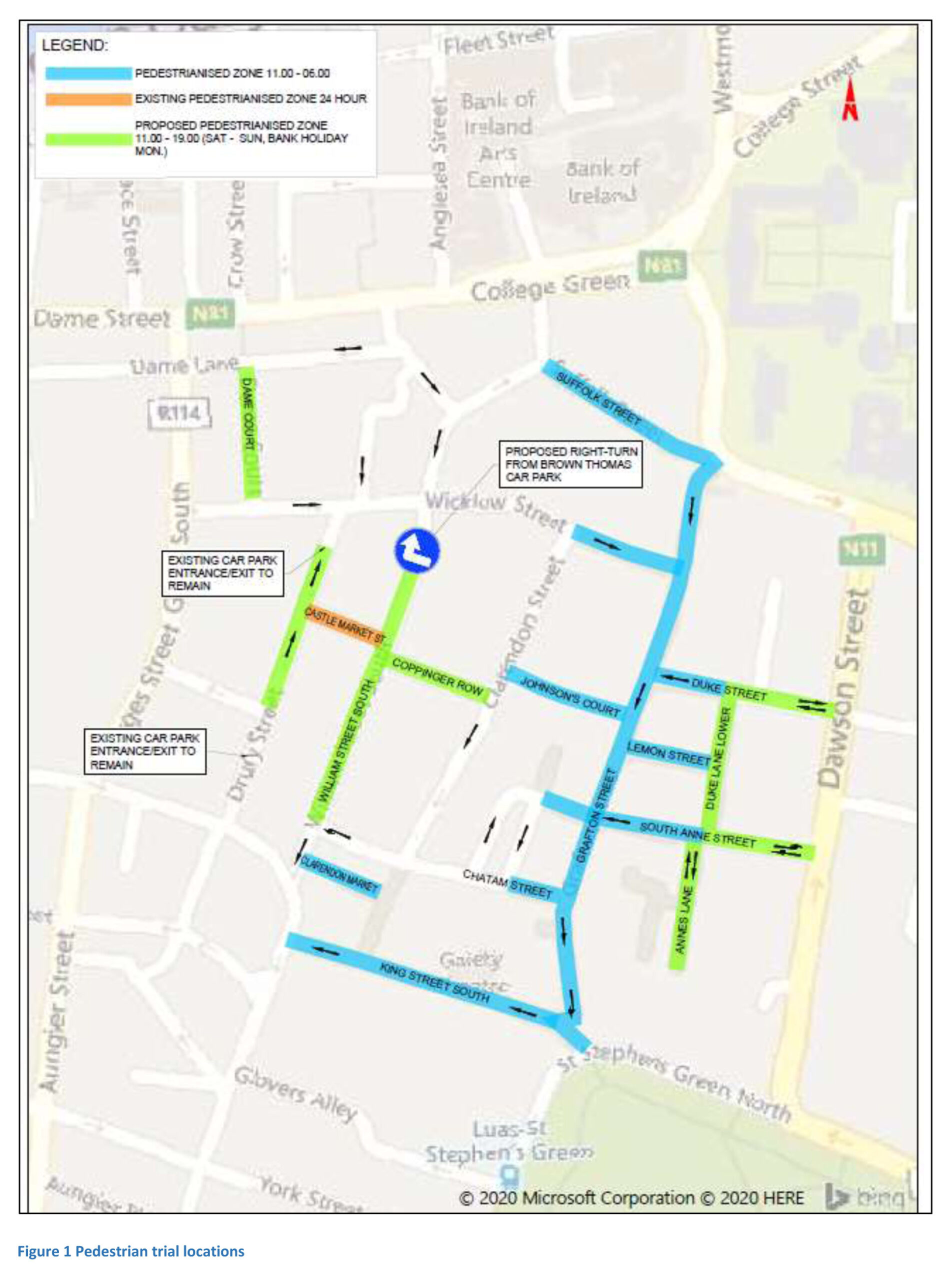 Trial Map From Report On Grafton Street Area Trial Pedestrianisation Scaled 